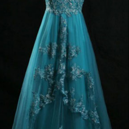 Long Prom Dress, Lace Prom Dresses, Blue Prom..