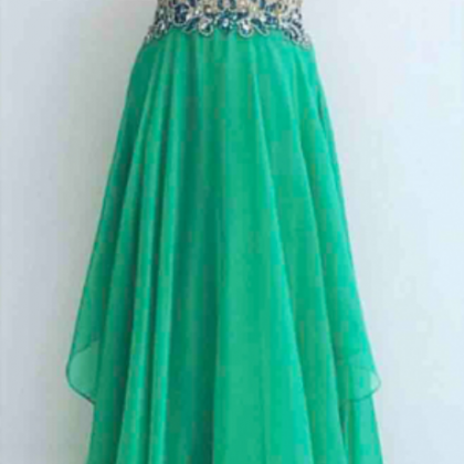 Prom Dress,green Prom Dresses, Chiffon Prom Dress,..