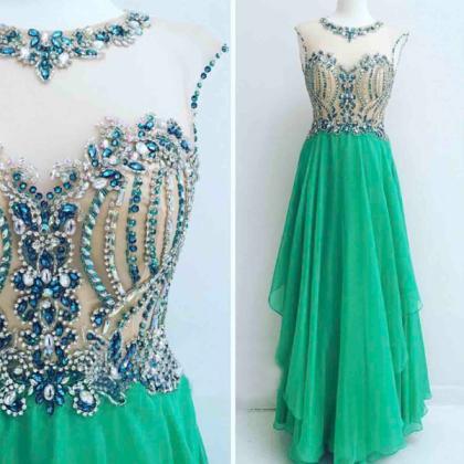 Prom Dress,green Prom Dresses, Chiffon Prom Dress,..