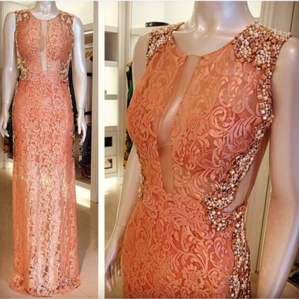 Prom Dress, A Line Evening Dresses, Lace Prom..