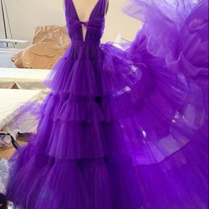 Tulle Long Prom Dress, Tulle Evening Dress
