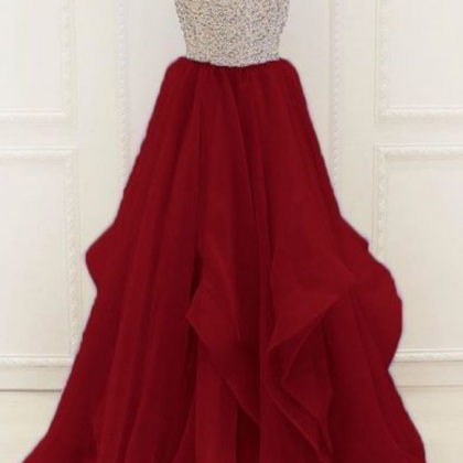 Beaded Prom Dresses Tulle Sweet 16 Party Gown