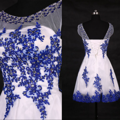 Amazing Lace Applique Homecoming Dress,beaded..