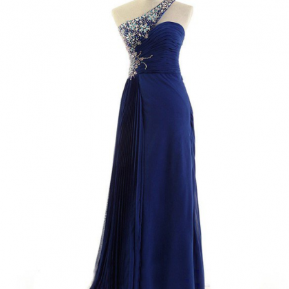 Royal Blue Prom Dress,one Shoulder Prom Dress,sexy..
