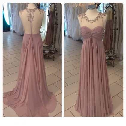Sexy Prom Dress,sheer Neck Prom Dresses,backless..