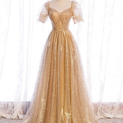 Long Sleeves Prom Dresses Tulle V Neck main image 0