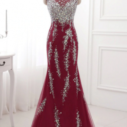 Evening Dresses Crystal Long Prom Dress Sexy..