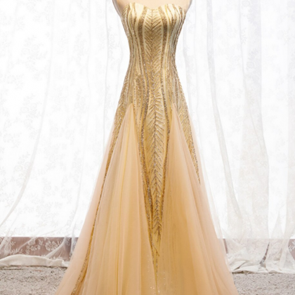 Mermaid Sequins Tulle Sleeveless Prom Dress