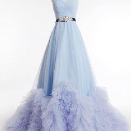 Strapless Tulle A-line Princess Formal Evening..