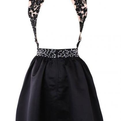 Halter Black Homecoming Dress,sexy Party..