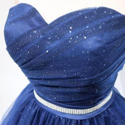 Stunning Short Prom Dresses Navy Blue Evening..
