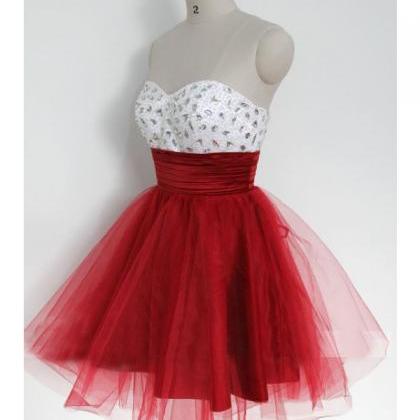 Mini Red Evening Dress , Graduation Dresses..