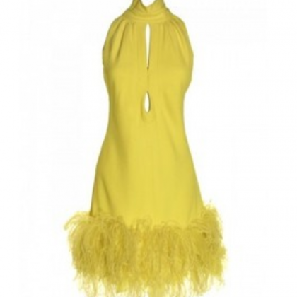 Yellow Prom Dress,high Collar Prom Dress,fashion..
