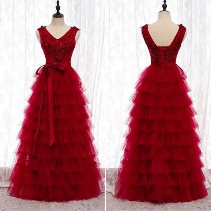 ! Prom Dress Ball Gown Decorate With Embroidered..
