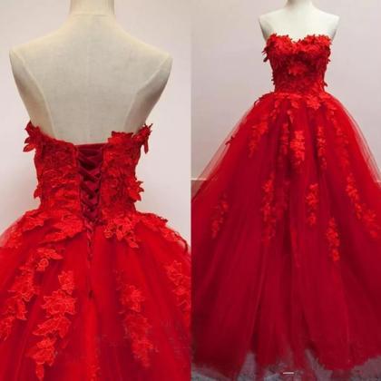 Applique Ball Gown Quinceanera Dresses Strapless..