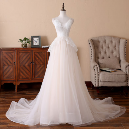Prom Dresses Tulle Prom Dress Long White Bridal..