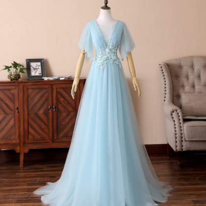 Prom Dresses Tulle Bridesmaid Dress V-neck And..
