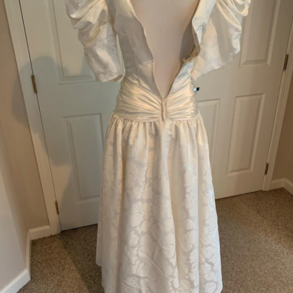 Vintage 80s 90s Dundee Fashions Cream Brocade..