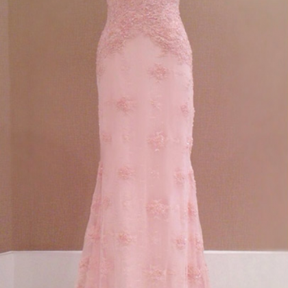 Prom Dresses,pink Lace Prom Dresses ,lace Prom..