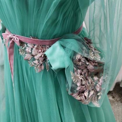 Prom Dresses Tulle Lace Dress, Princess Simple..