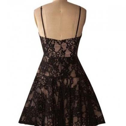 Homecoming Dresses With Lace, Sexy Lace Short..