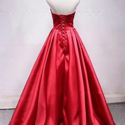 Prom Dresses Sweetheart Neck Satin Lace Up Long..