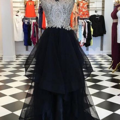 Long Prom Dresses with Appliques an..