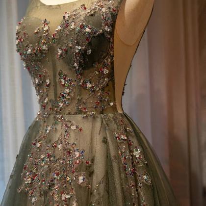 Style, V-neck Prom Dress,fairy Elegant..