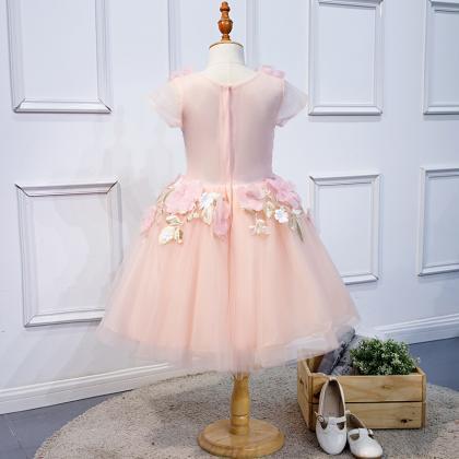 Pink Children Princess Evening Dres..
