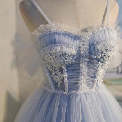 Sky Blue Dream Dress Gauze Dress Bow Fairy Sweet..