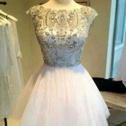 Short Prom Dress,tulle Prom Dress,crystal Prom..