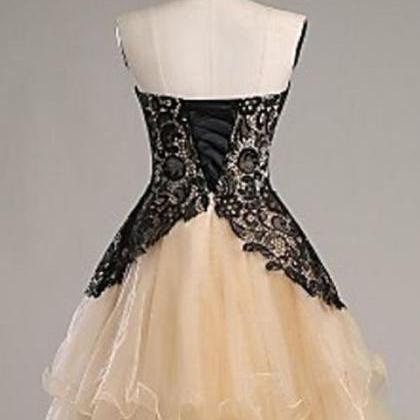 Black Lace Prom Dress,sweatheart Prom Dress,cute..