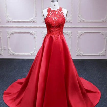 Red Satin Prom Dresses,formal Dress,a-line Prom..