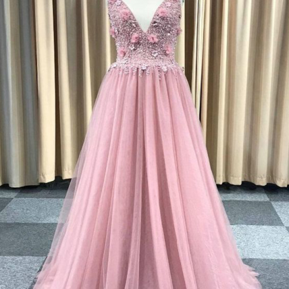 Blush Pink Prom Dresses, Spaghetti ..
