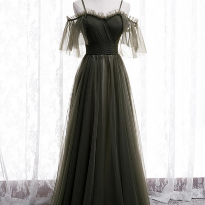 Simple Tulle Long A Line Prom Dress Evening Dress
