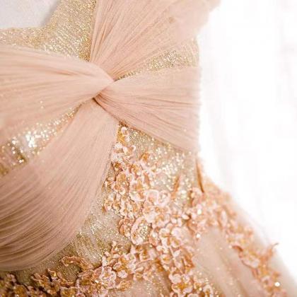 Style, Off-shoulder Prom Gown, Gold Fairy Party..