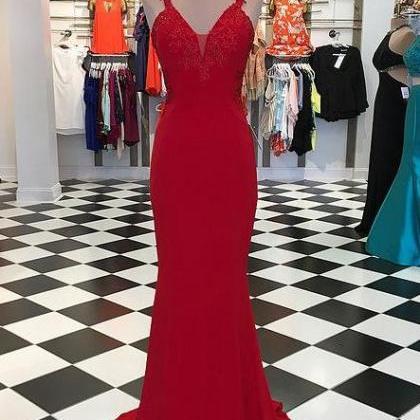 Mermaid Long Prom Dresses With Appliques And..