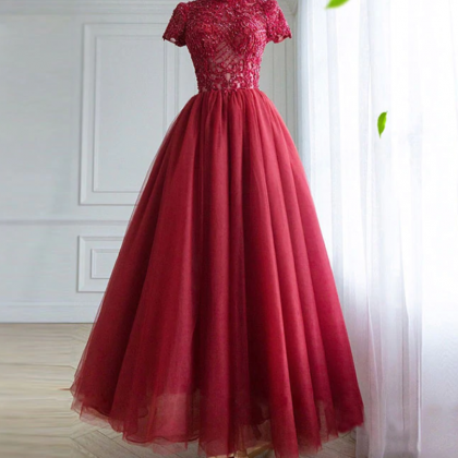 Prom Dresses, Tulle Lace Long Prom Dress, Tulle..