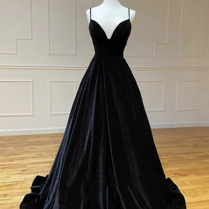 Black Long Prom Dress, Blackevening Dress Senior..