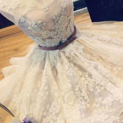 Homecoming Dresses Cute Lace Short Prom Dress,..