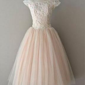 Blush Pink Wedding Dresses,knee Length Wedding..