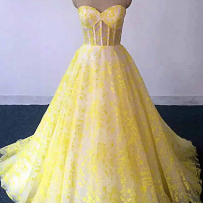 Prom Dresses Lace Strapless Long Graduation Dress,..