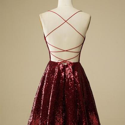 Homecoming Dresses Sequin Criss-cross Straps..