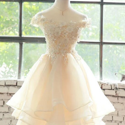 Lovely Flowers Organza Layers Short Party Dress,..