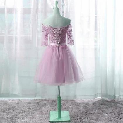 Simple Cute Short Prom Dress 2020, Tulle And Lace..