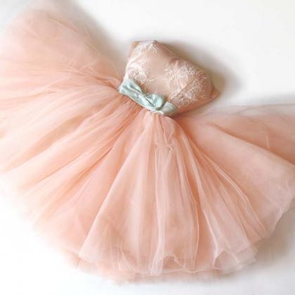 Tulle With Lace Short Princess Party Dress,formal..