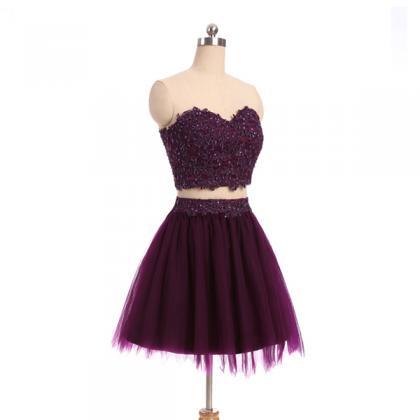 Two Piece Tulle Homecoming Dress, Sweetheart..
