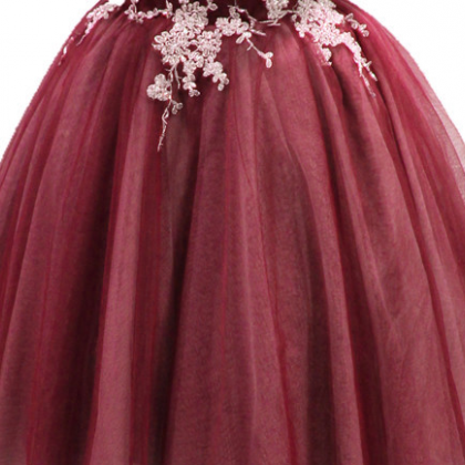 Tulle Homecoming Dress With Applique, Cute Party..