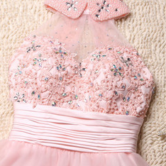 Lovely Pink Tulle Homecoming Dresses, Beaded And..