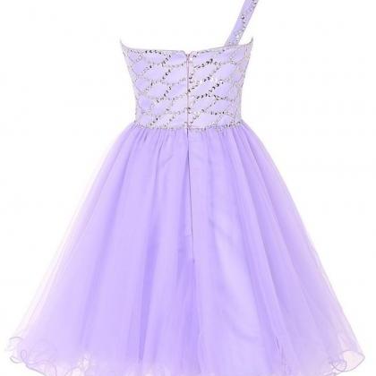 Lavender Short Tulle Homecoming Dresses, One..